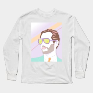 Pastel Paul Newman Sunglasses Art Deco Long Sleeve T-Shirt